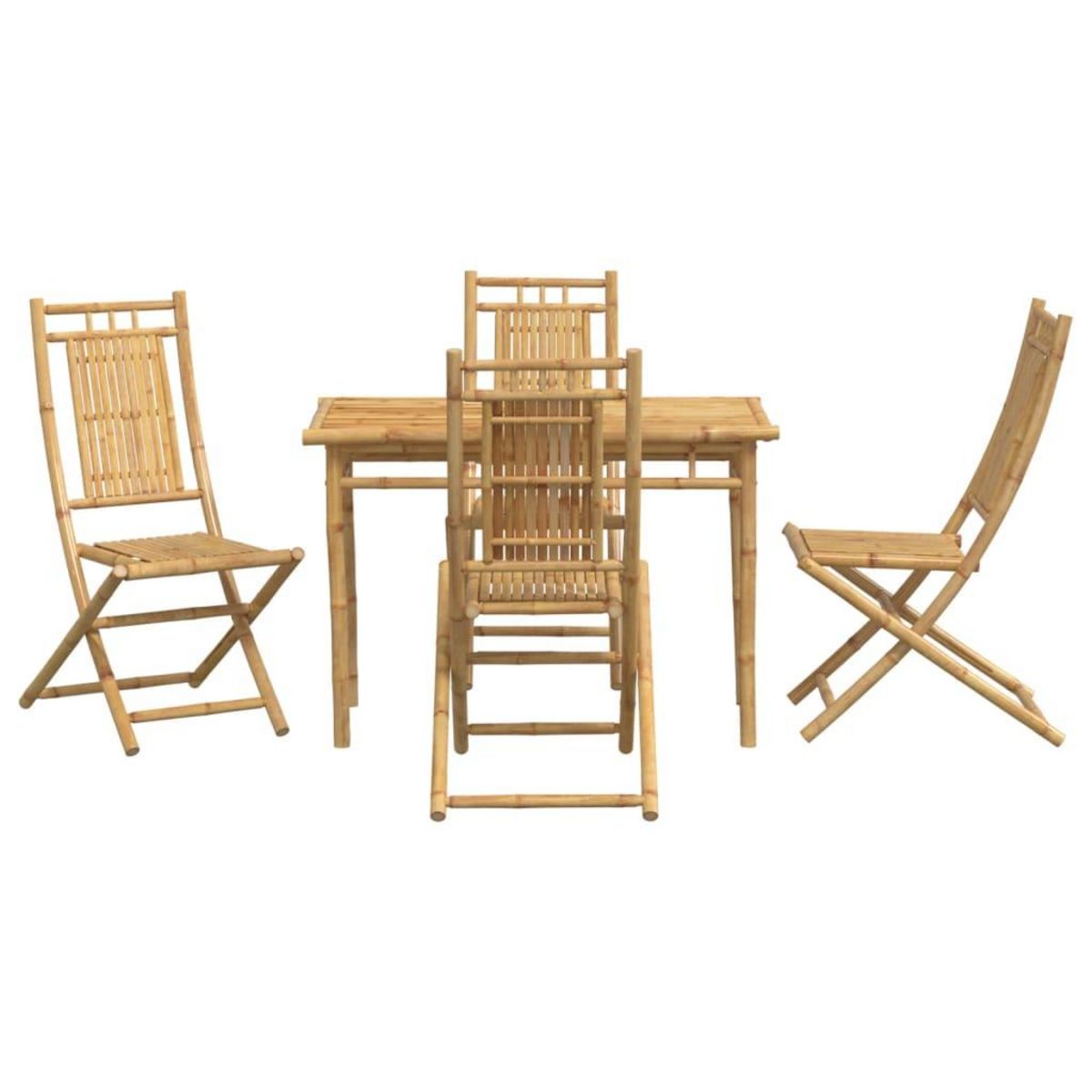 VIDAXL Ensemble a manger de jardin 5 pcs bambou
