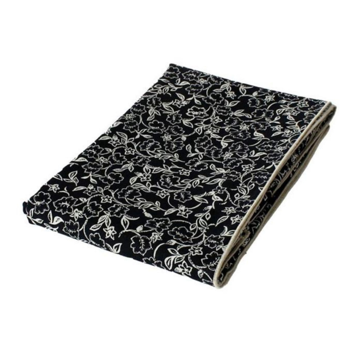 Paris Prix Nappe Déperlante Imprimé  Linette  140x240cm Noir & Écru