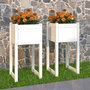 Voir la diapositive 1 : VIDAXL Jardinieres 2 pcs Blanc 40x40x81 cm Bois massif de pin