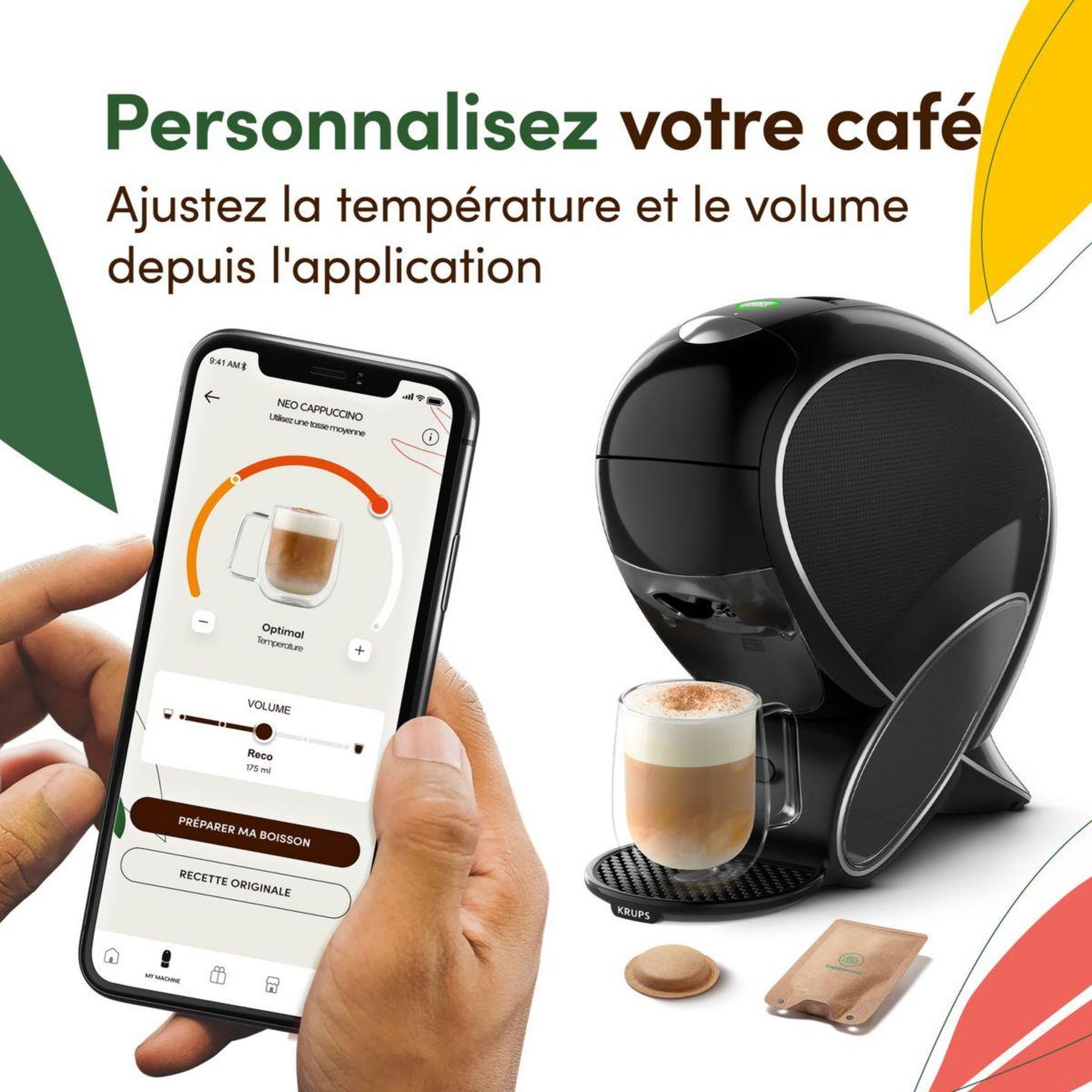 Voir la diapositive 5 : KRUPS Dolce Gusto neo noir KP850810