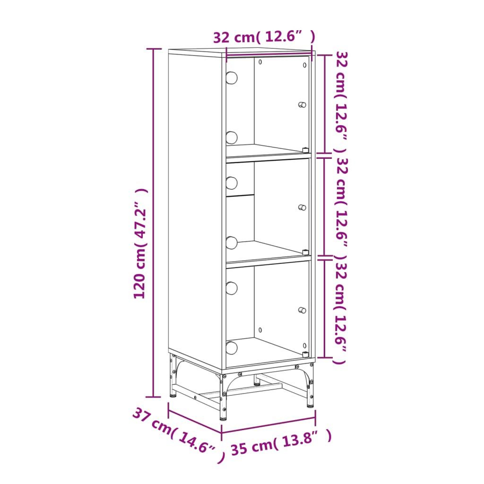 Voir la diapositive 6 : VIDAXL Buffet avec portes en verre blanc 35x37x120 cm