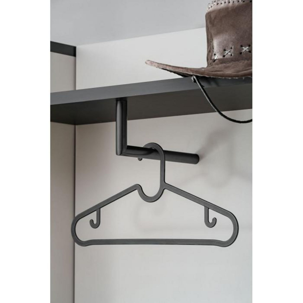 Paris Prix Aménagement Dressing  Hugo  157cm Gris & Noir