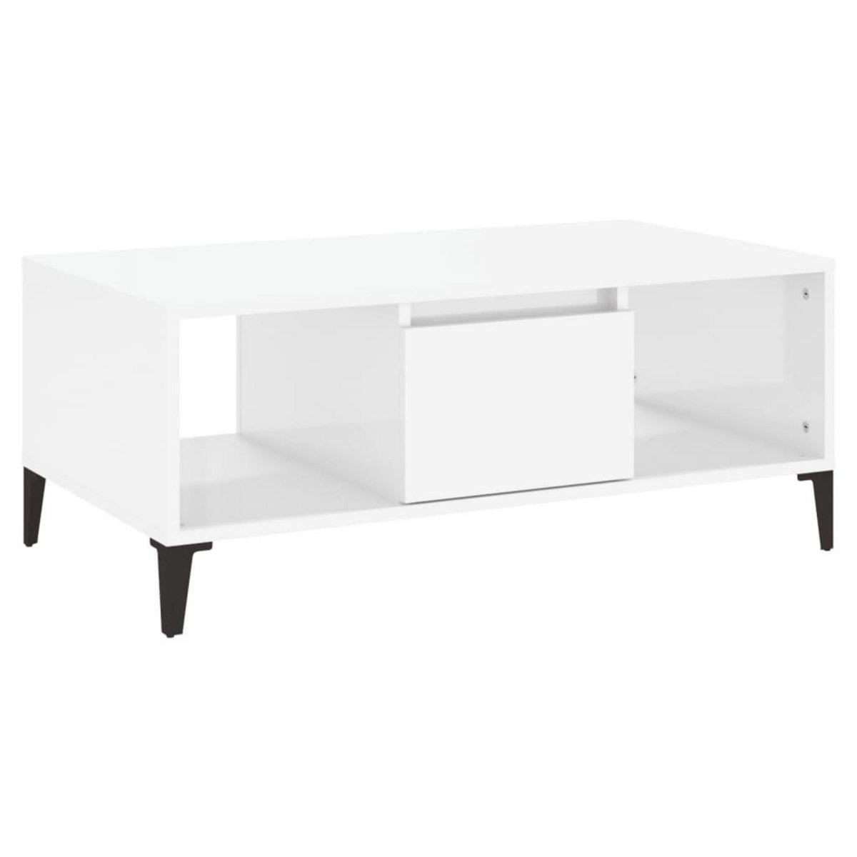 VIDAXL Table basse Blanc brillant 90x50x36,5 cm Bois d'ingenierie