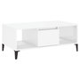 Voir la diapositive 2 : VIDAXL Table basse Blanc brillant 90x50x36,5 cm Bois d'ingenierie