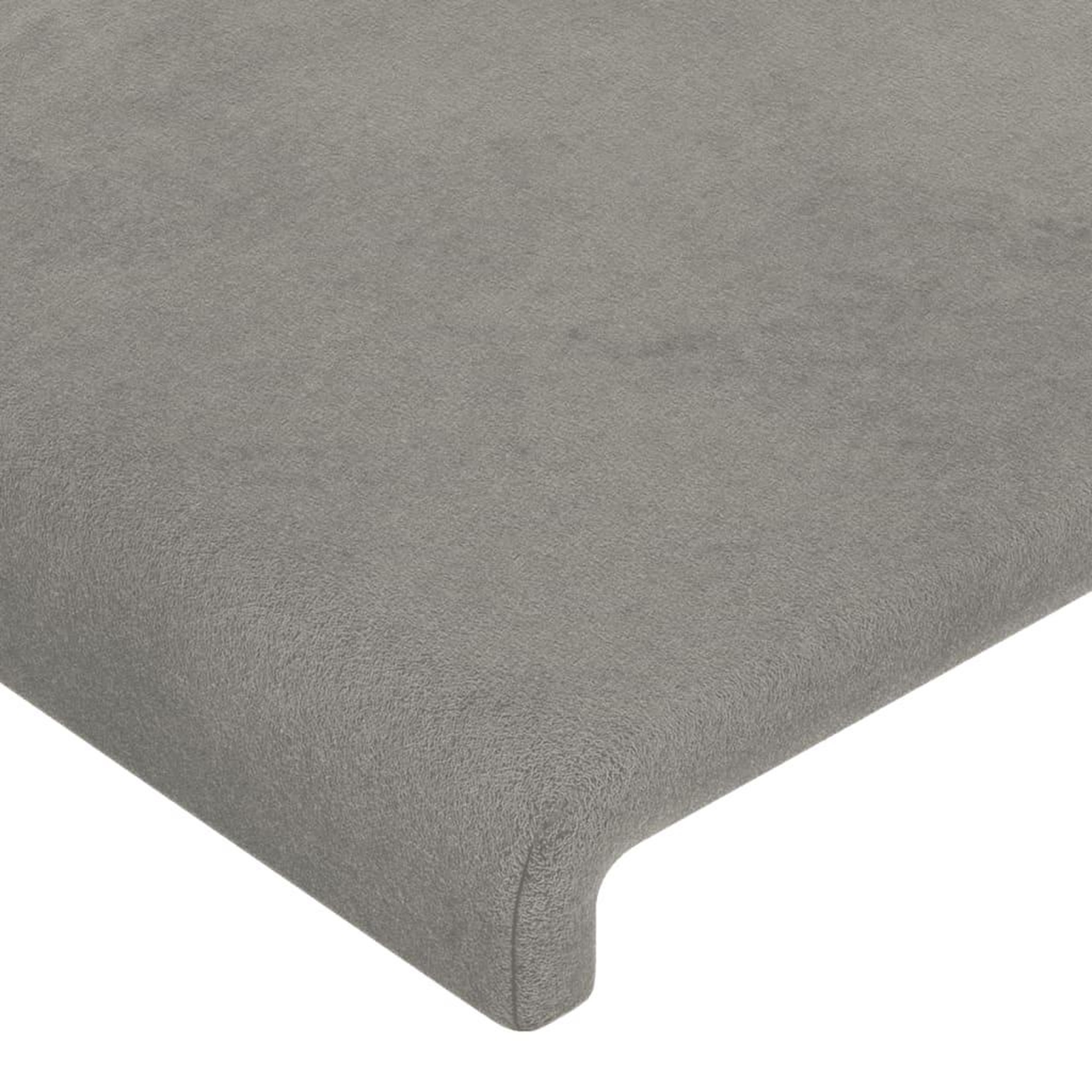 Voir la diapositive 5 : VIDAXL Tete de lit a LED Gris clair 203x16x118/128 cm Velours