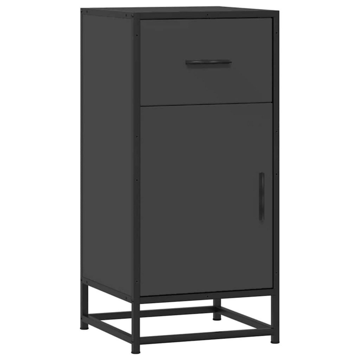 VIDAXL Buffet noir 35,5x35x76 cm bois d'ingenierie et metal