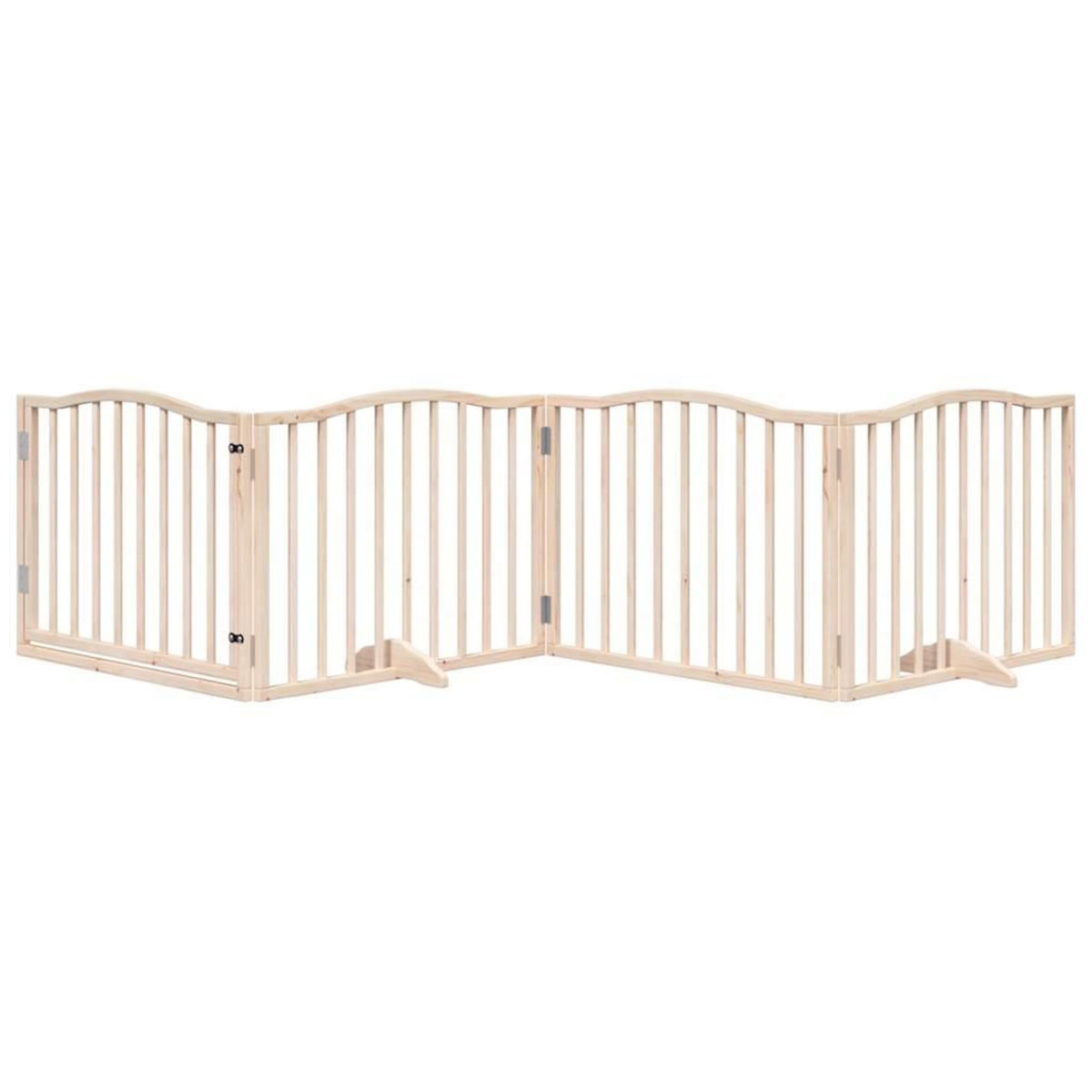 VIDAXL Barriere pour chiens avec porte 4 panneaux bois de peuplier