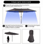 Voir la diapositive 4 : OUTSUNNY Parasol de jardin XXL parasol grande taille 4,6L x 2,7l x 2,4H m ouverture fermeture manivelle acier polyester haute densité gris