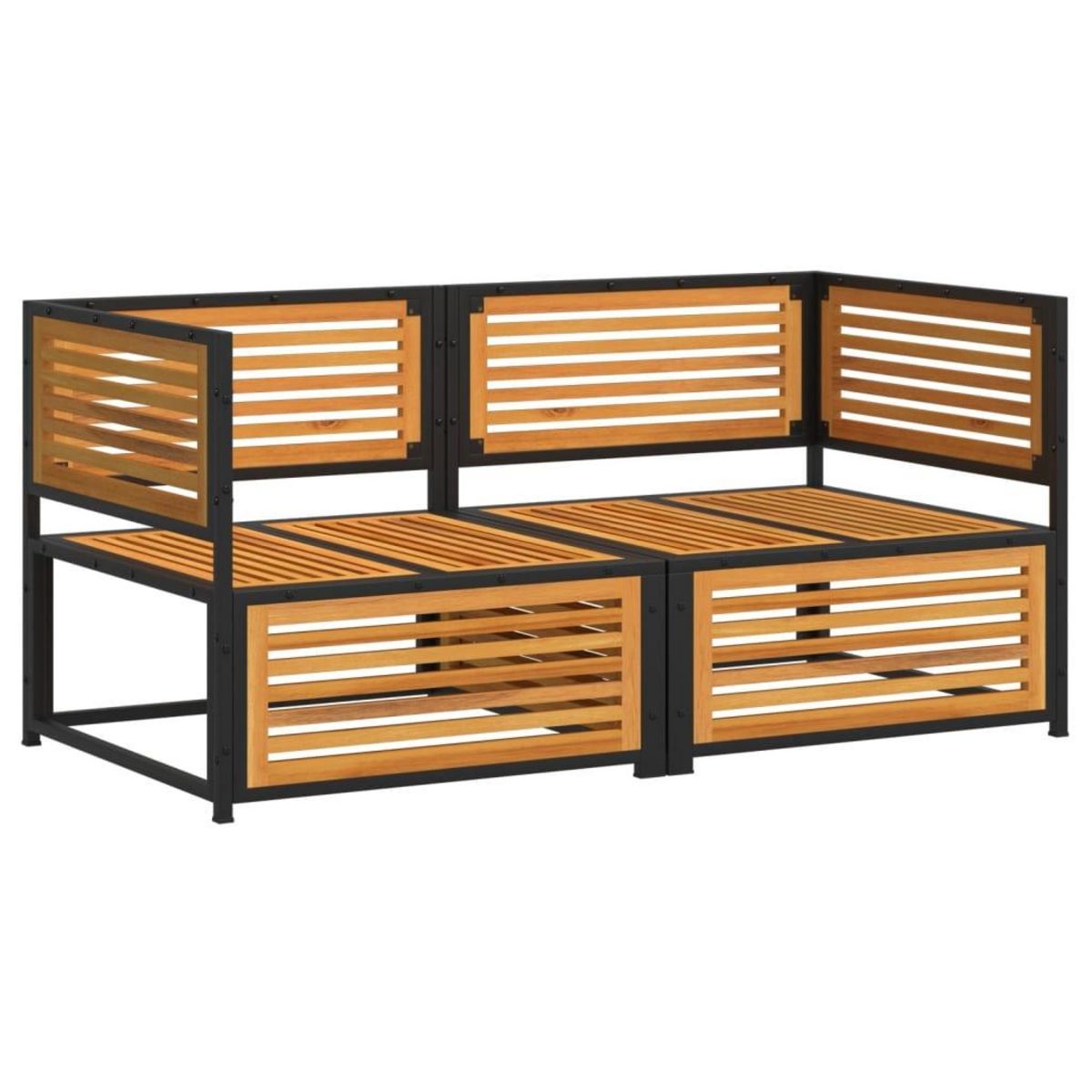 VIDAXL Salon de jardin avec coussins 2 pcs bois massif acacia