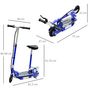 Voir la diapositive 3 : HOMCOM Trottinette électrique 120 W pliable pour enfant de 7 à 12 ans hauteur guidon et selle réglable 10 Km/h max. bleu