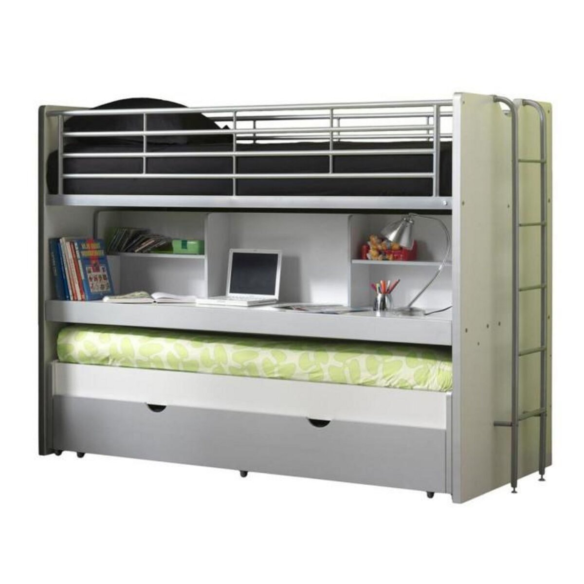 Paris Prix Lit Superposé Enfant  Bonny  90x200cm Gris