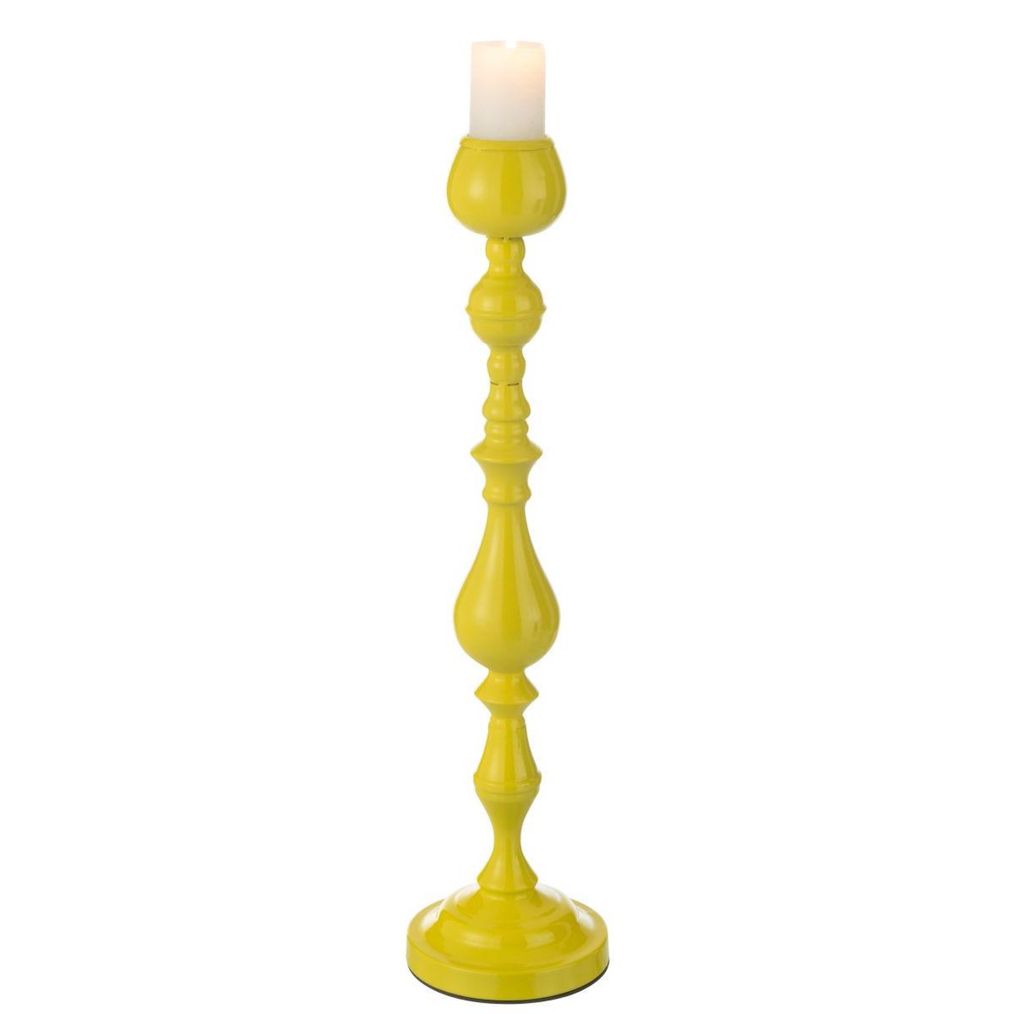 Voir la diapositive 2 : J-LINE Bougeoir en métal  monarchy  57cm jaune