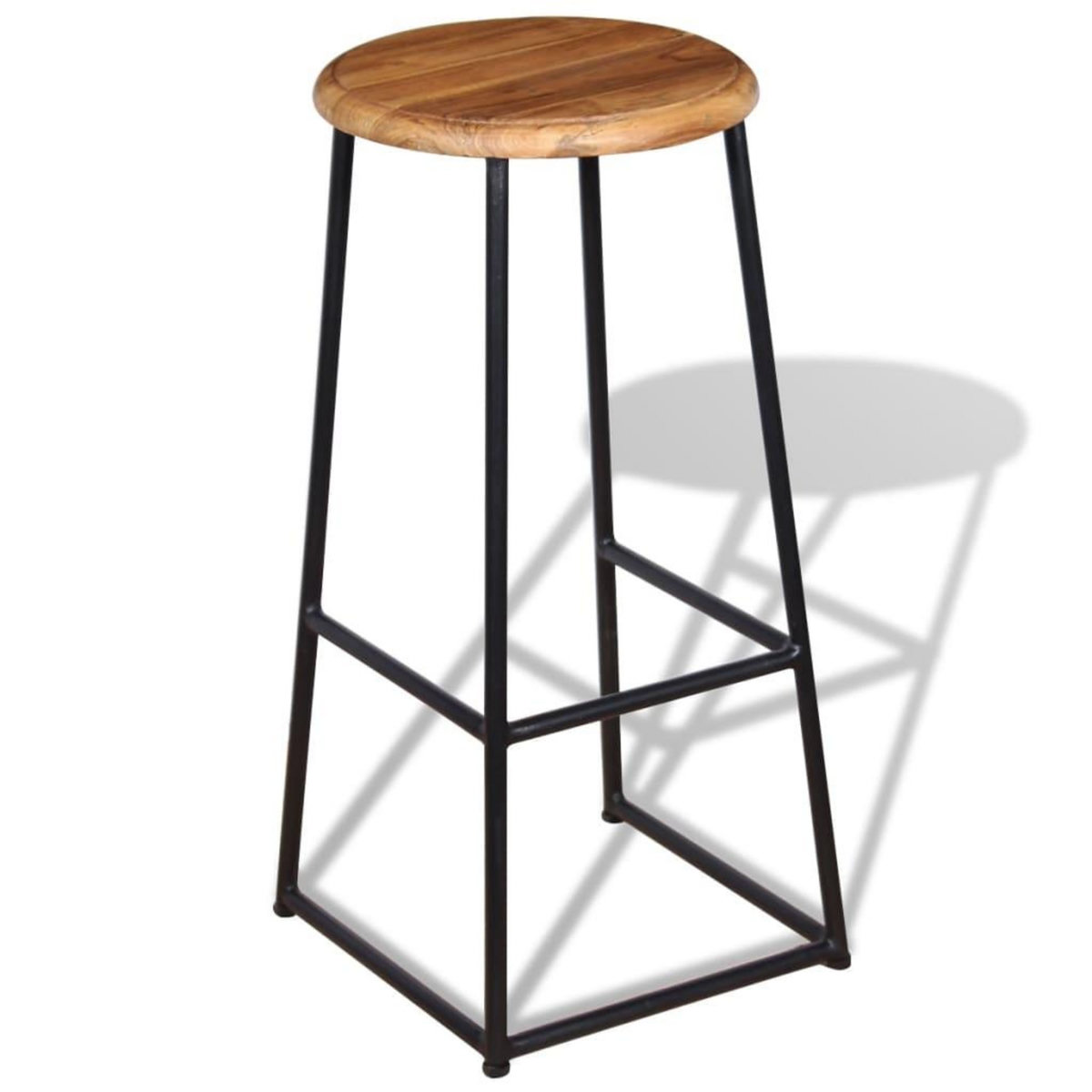 VIDAXL Tabourets de bar lot de 2 bois de teck massif