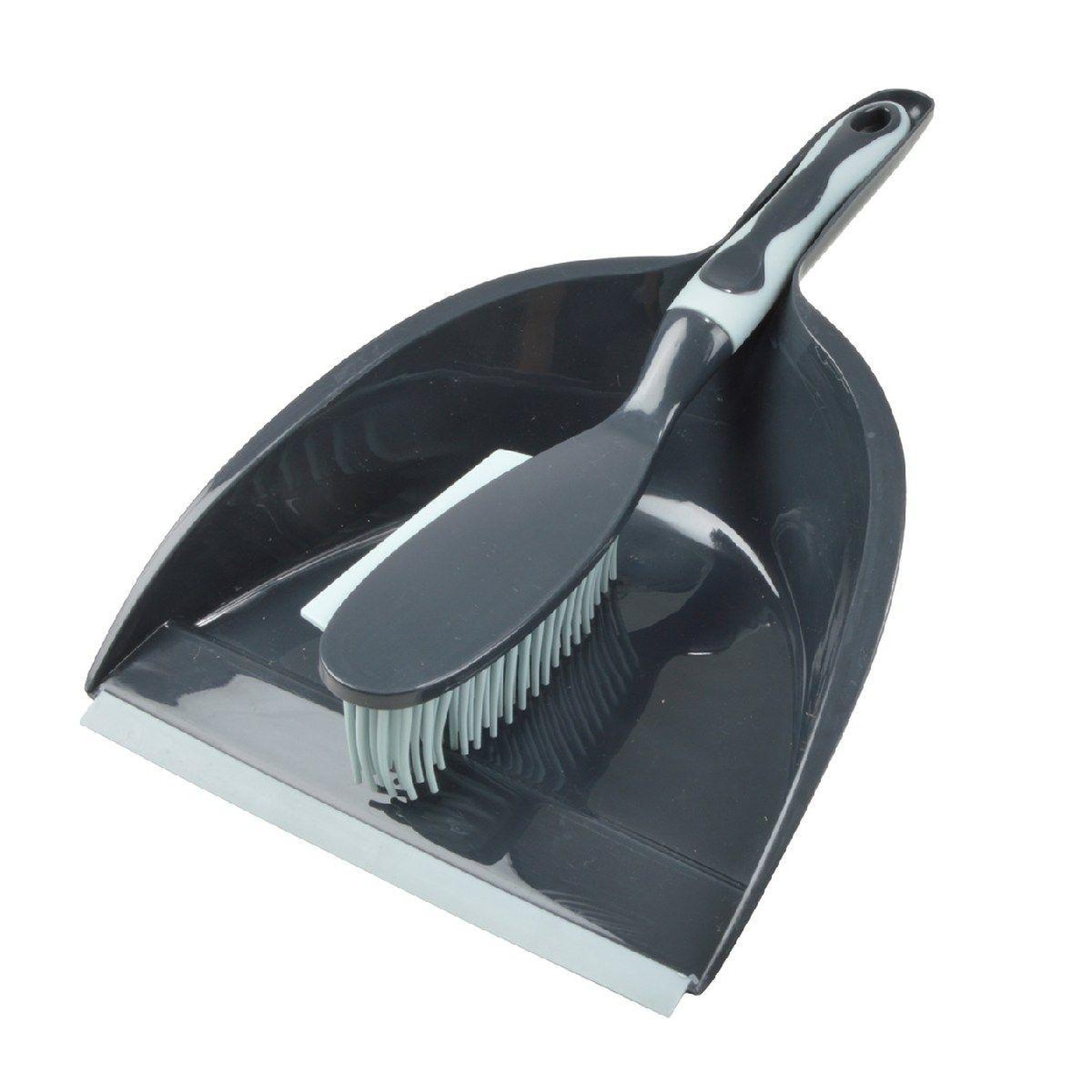 HOMEA Pelle & balayette  raclette poils  anthracite & bleu givre