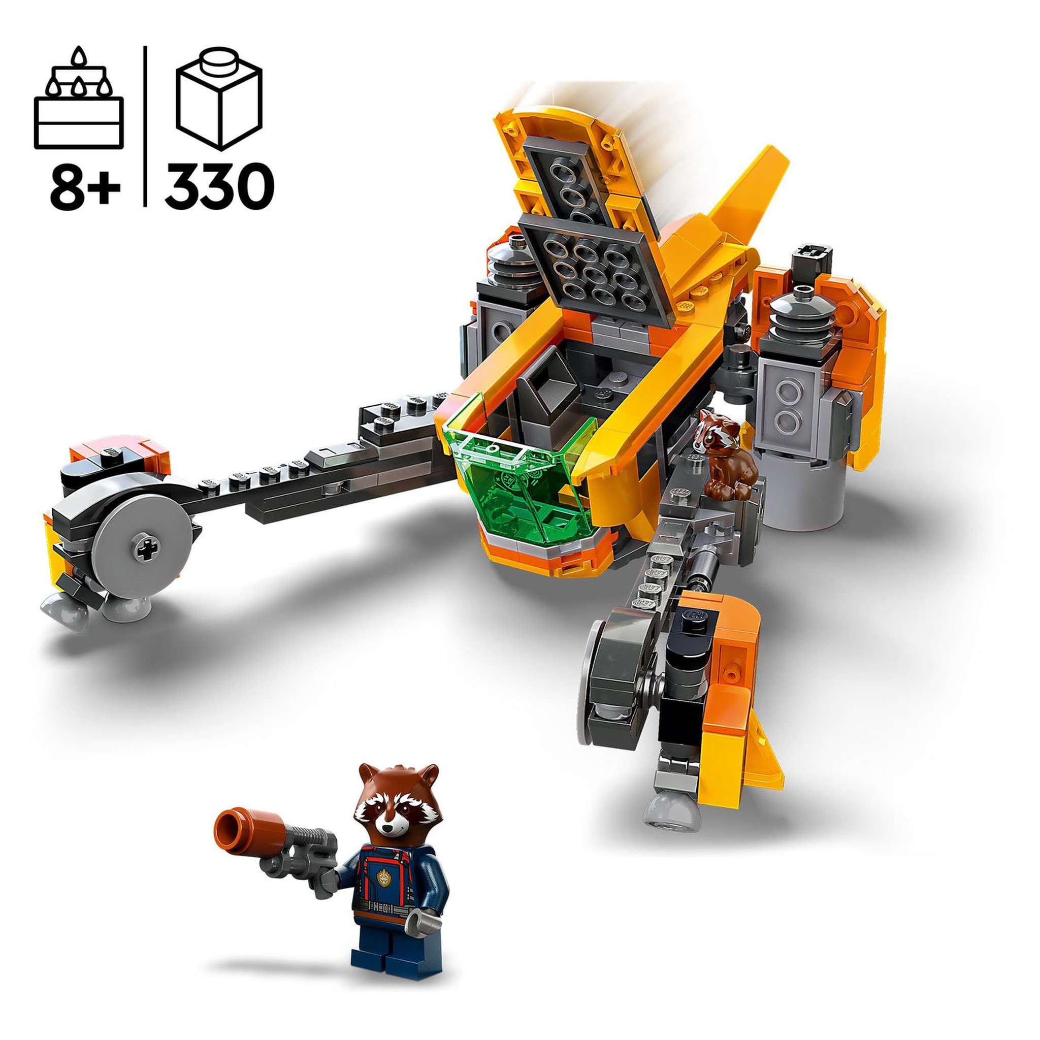 Voir la diapositive 4 : LEGO Marvel 76254 Le vaisseau de bébé Rocket, Jouet de Construction Vaisseau Spatial des Gardiens de la Galaxie Volume 3 pour Enfants avec Minifigurines Super-Héros Raton