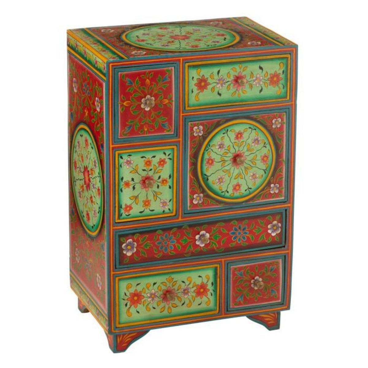 Paris Prix Commode 7 Tiroirs en Bois  Mumbai  65cm Multicolore