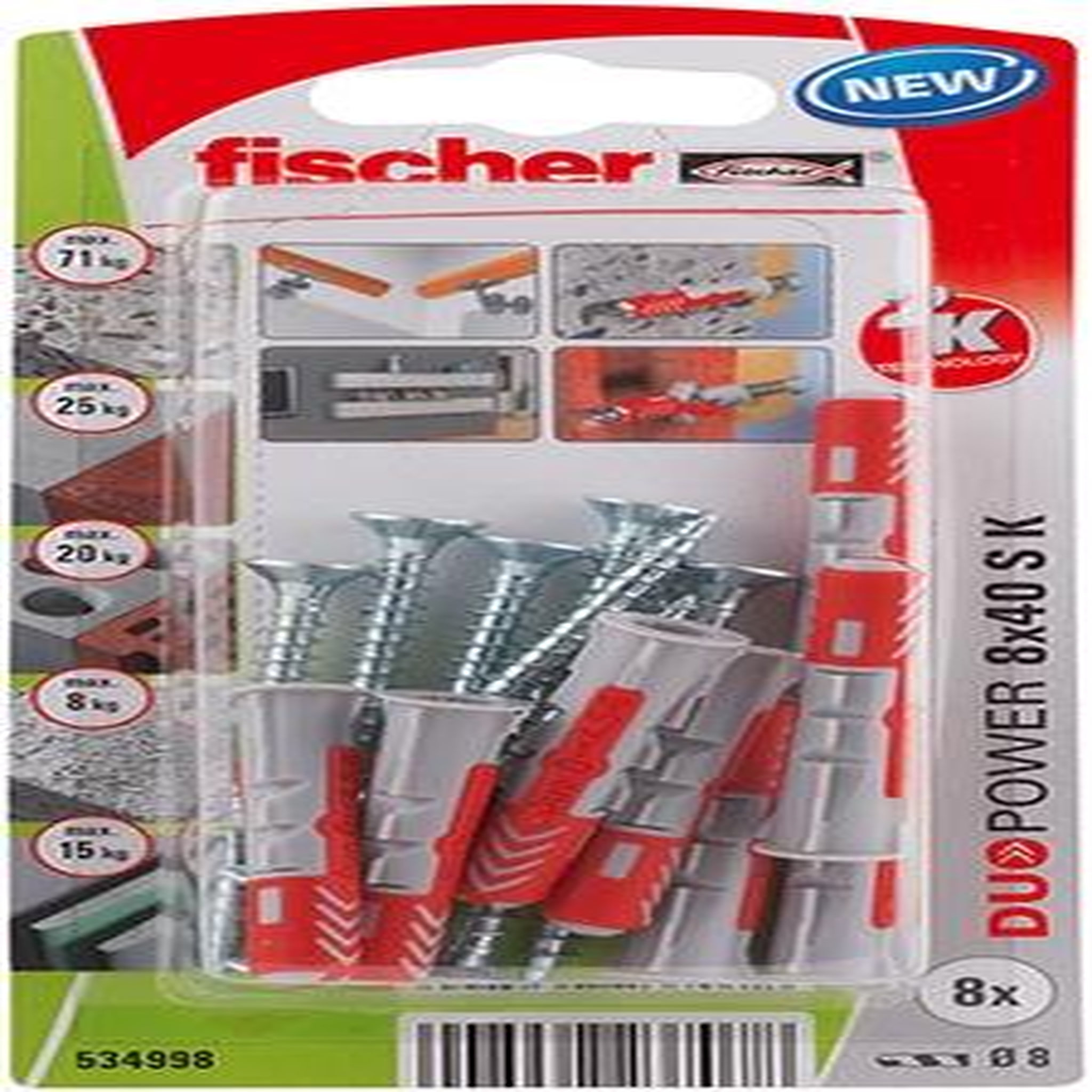 Fischer chevilles et vis FISCHER, Diam.8 x L.40 mm