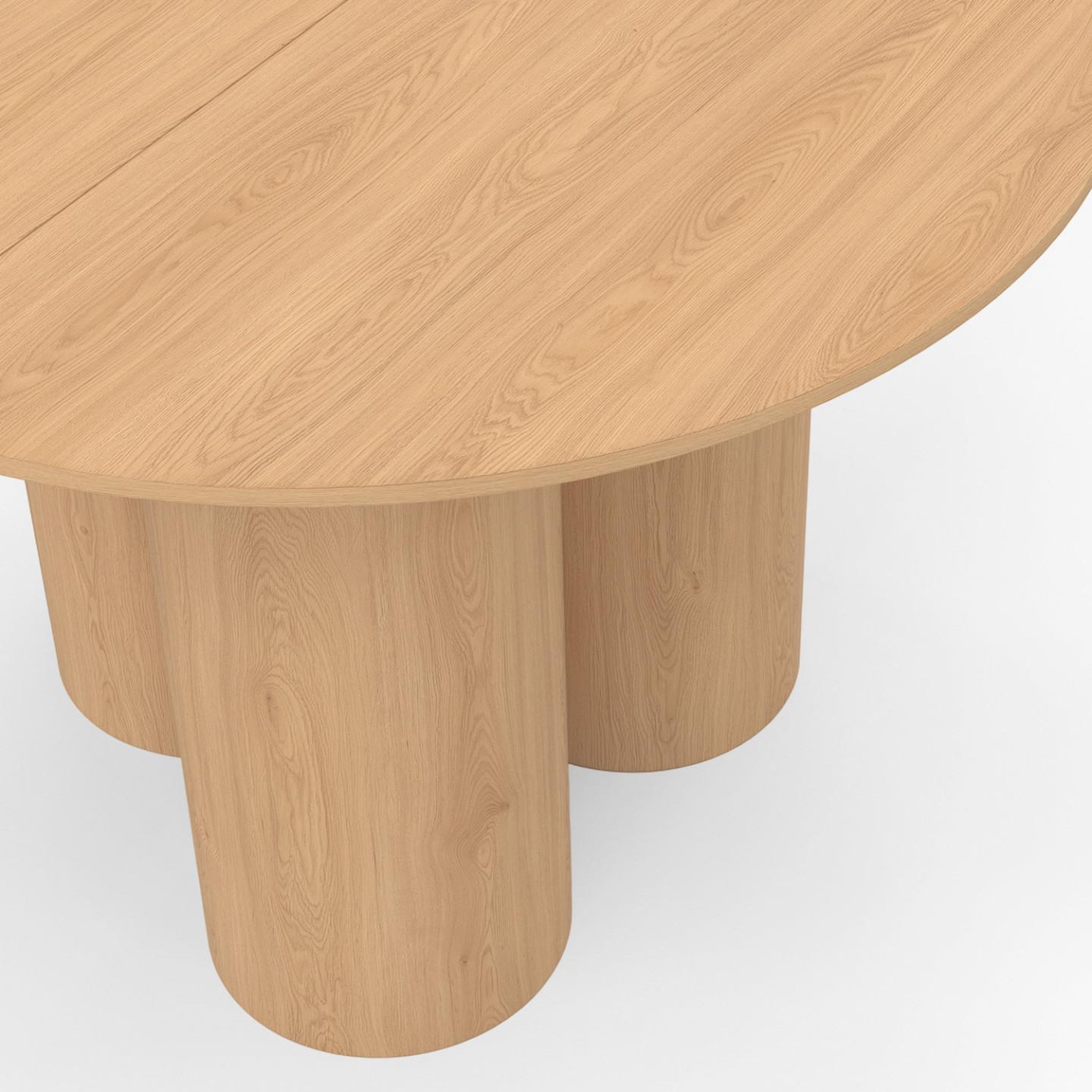 Voir la diapositive 5 : ID MARKET Table à manger ronde eloise pied central cylindrique 6 personnes hêtre 110 cm