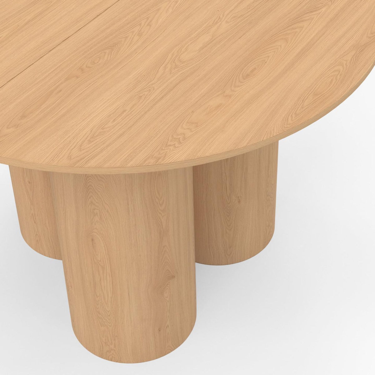 ID MARKET Table à manger ronde ELOISE pied central cylindrique 6 personnes hêtre 110 cm