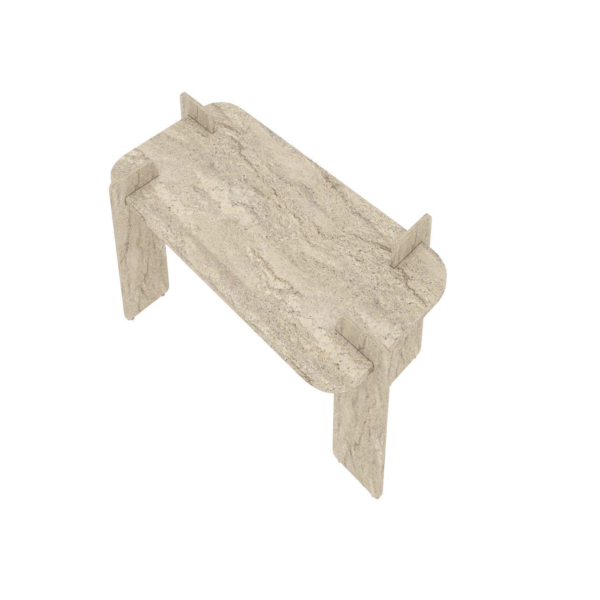 Habitat et Jardin Table basse en bois  lovge  120 x 60 x 35 cm - travertin