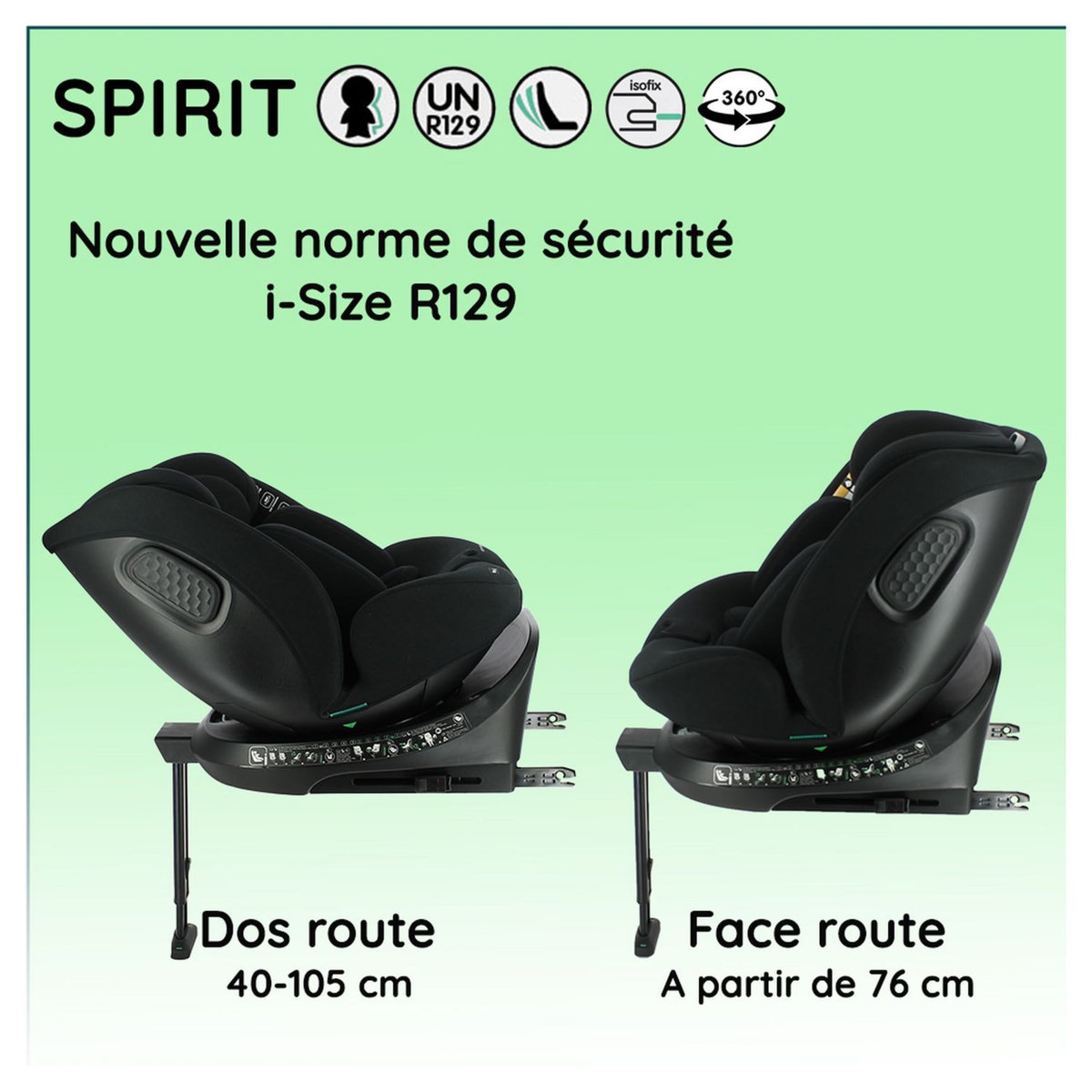 NANIA Siège auto SPIRIT pivotant 360° - I-Size 40-150 cm