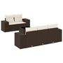 Voir la diapositive 2 : VIDAXL Salon de jardin avec coussins 6 pcs marron resine tressee