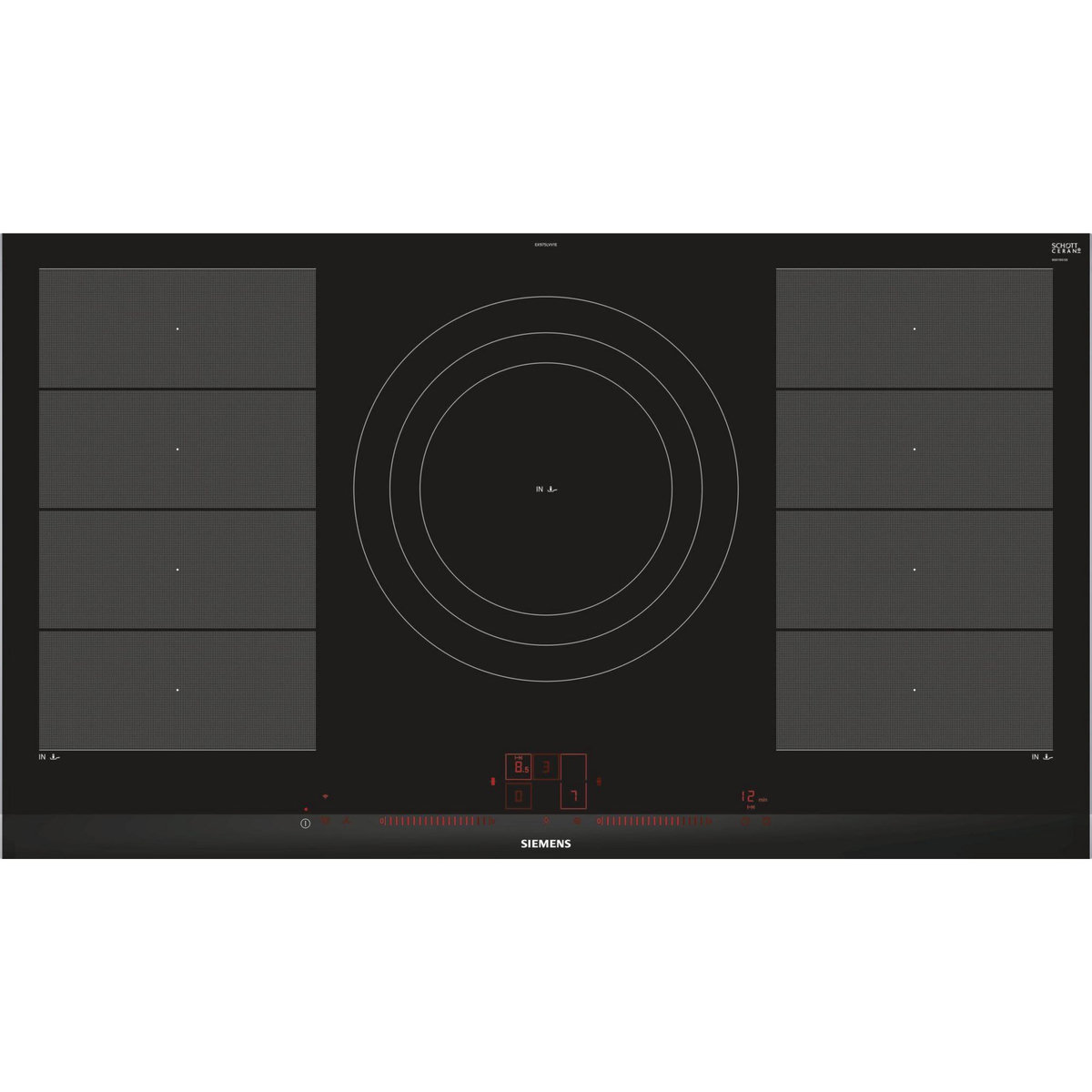 Siemens Table de cuisson à induction 90cm 5 feux 11100w flexinduction noir - ex975lvv1e
