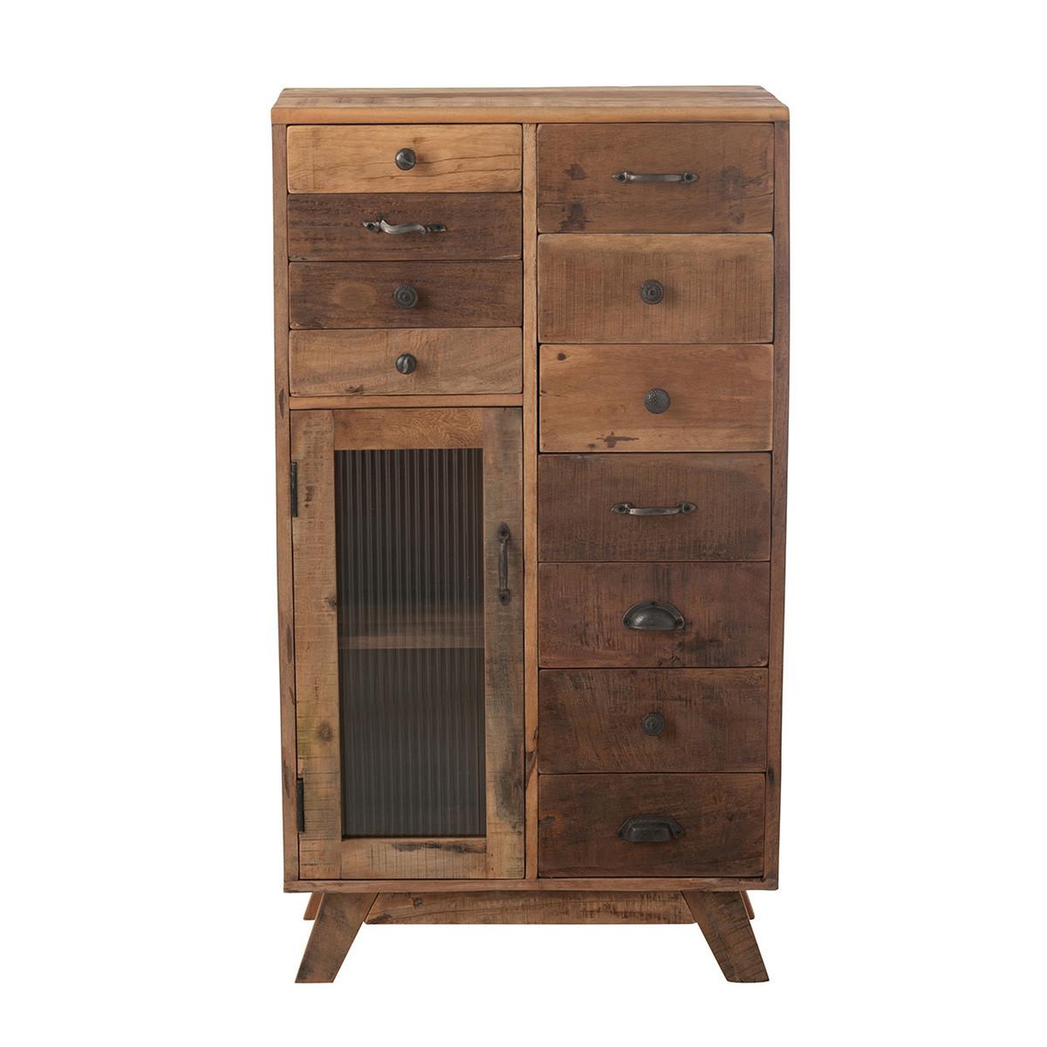 Voir la diapositive 2 : J-LINE Buffet à tiroirs en bois  vinto  110cm naturel