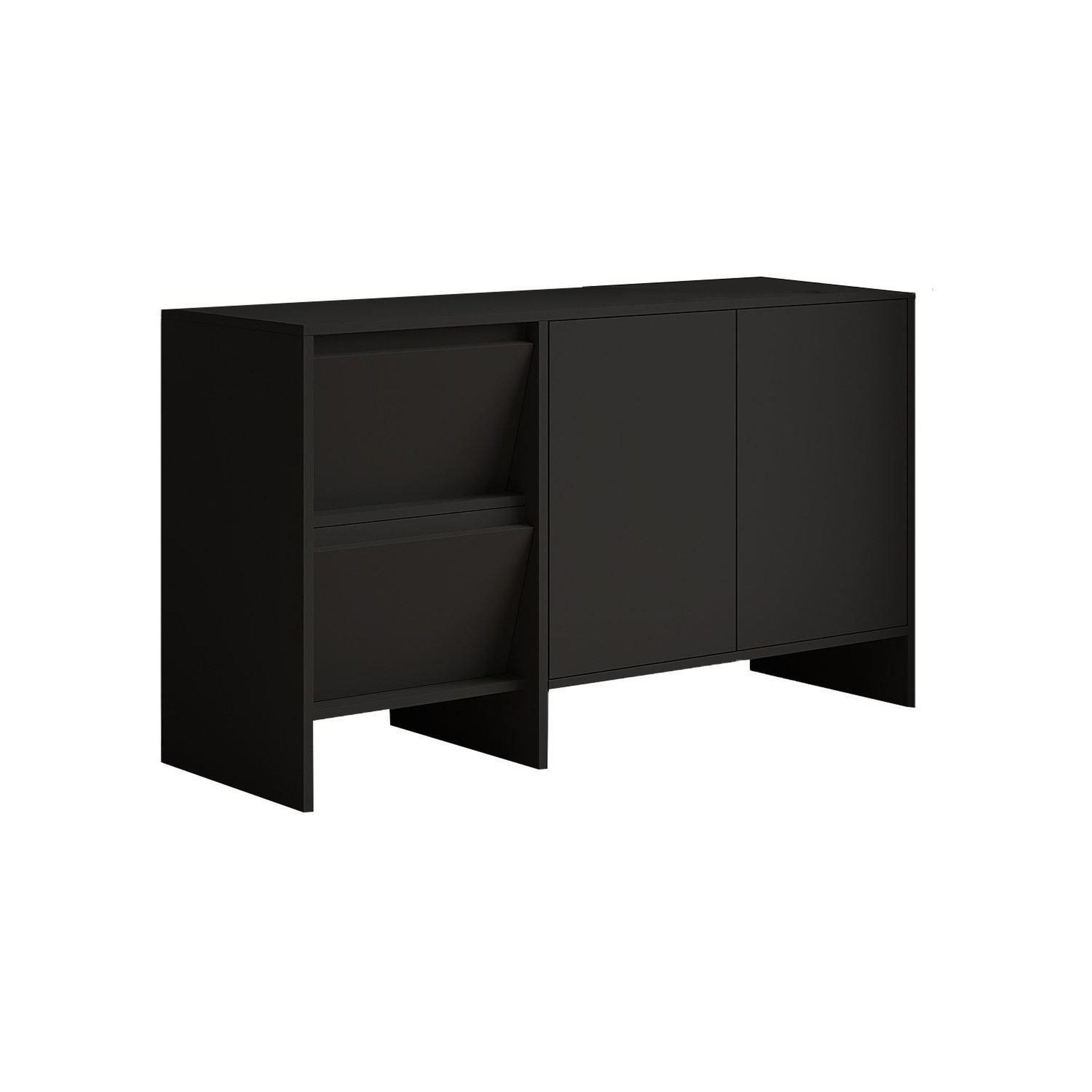Habitat et Jardin Buffet en bois  laris 130  - 130 x 44 x 82 cm - noir