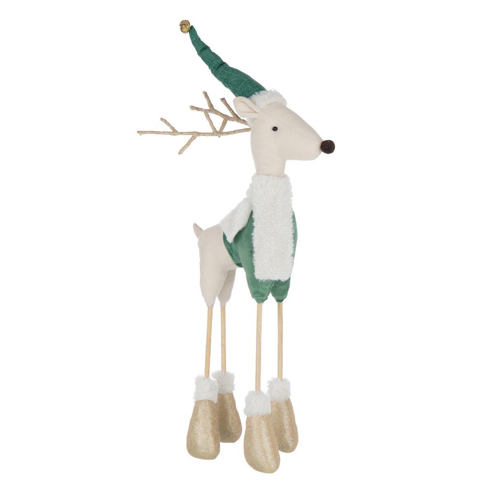J-LINE Statue déco renne  debout  87cm multicolore