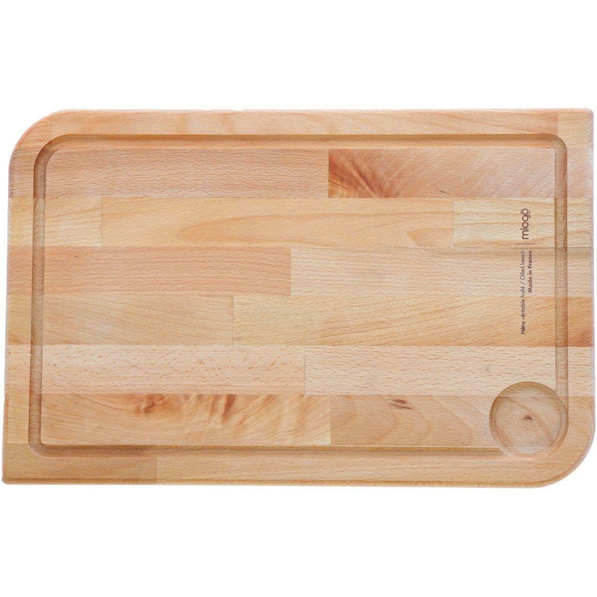 MIOGO Planche à découper hêtre véritable XXL