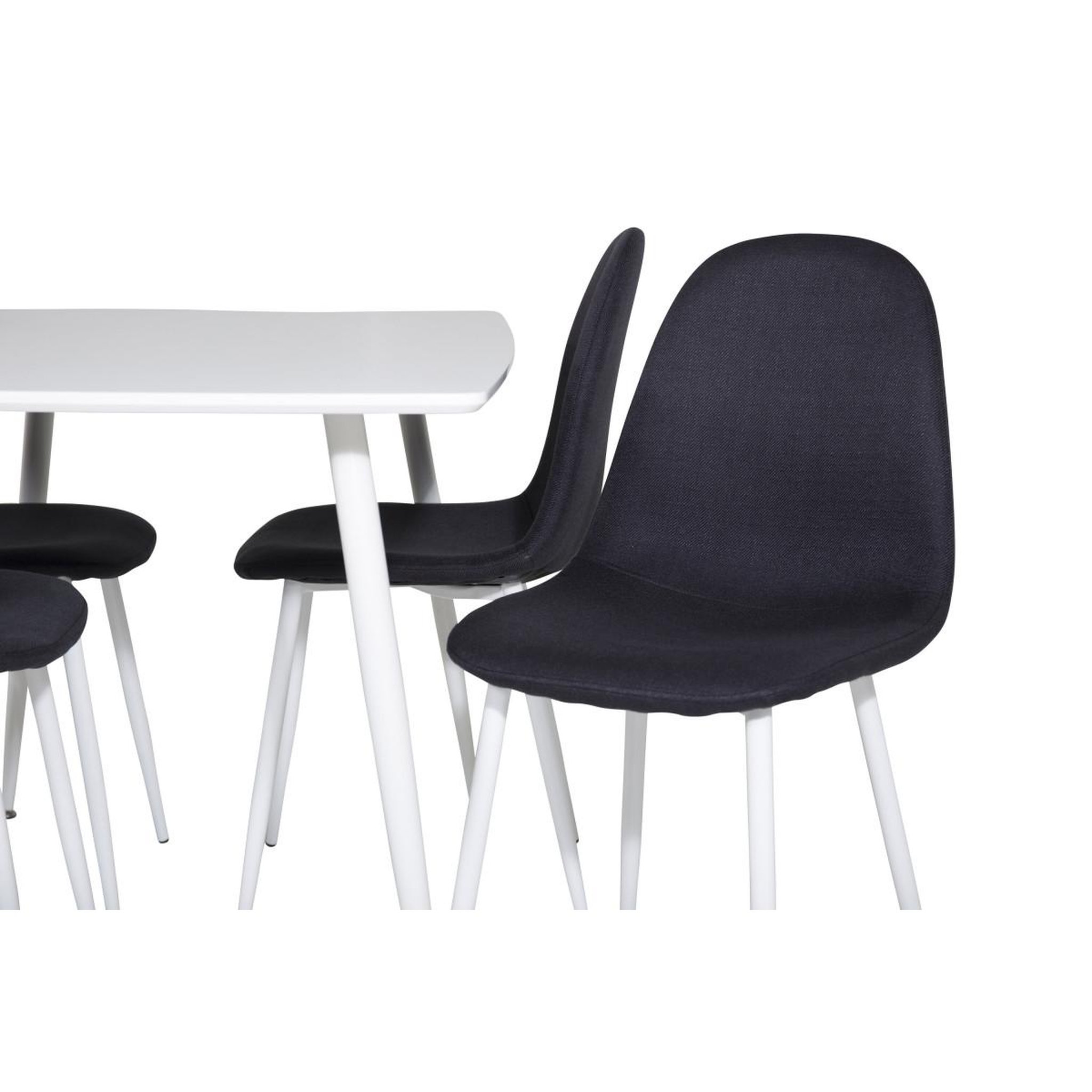 Voir la diapositive 4 : Paris Prix Ensemble table à manger & 4 chaises  polar  120cm blanc & noir