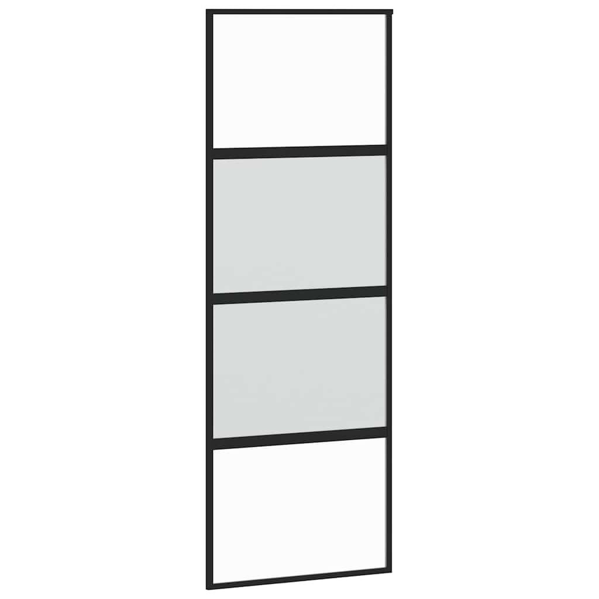 Voir la diapositive 5 : VIDAXL Porte coulissante kit quincaillerie noir 76x205 cm verre trempe