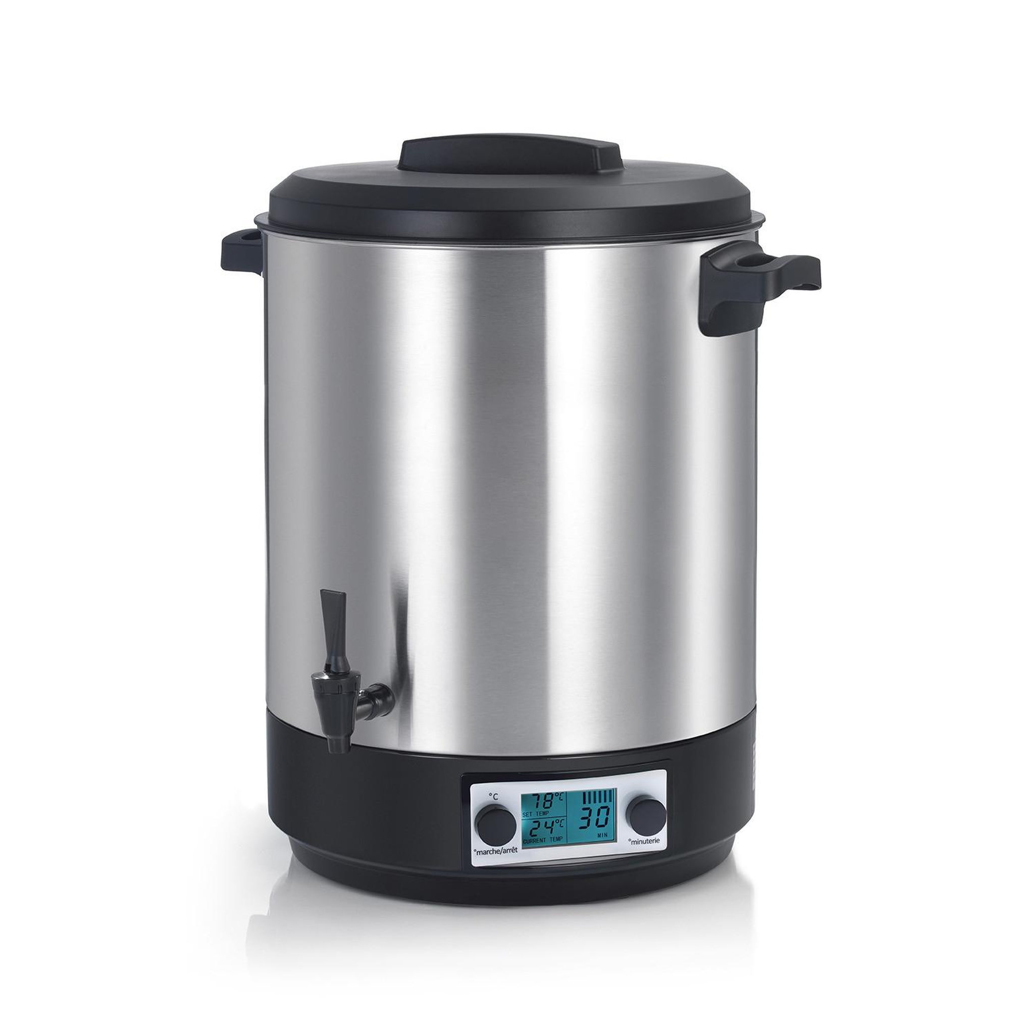 Robby Bouilleur de bocaux électrique cuve inox avec ecran lcd, robinet et minuteur 39l 2500w - steri pro inox 39l lcd