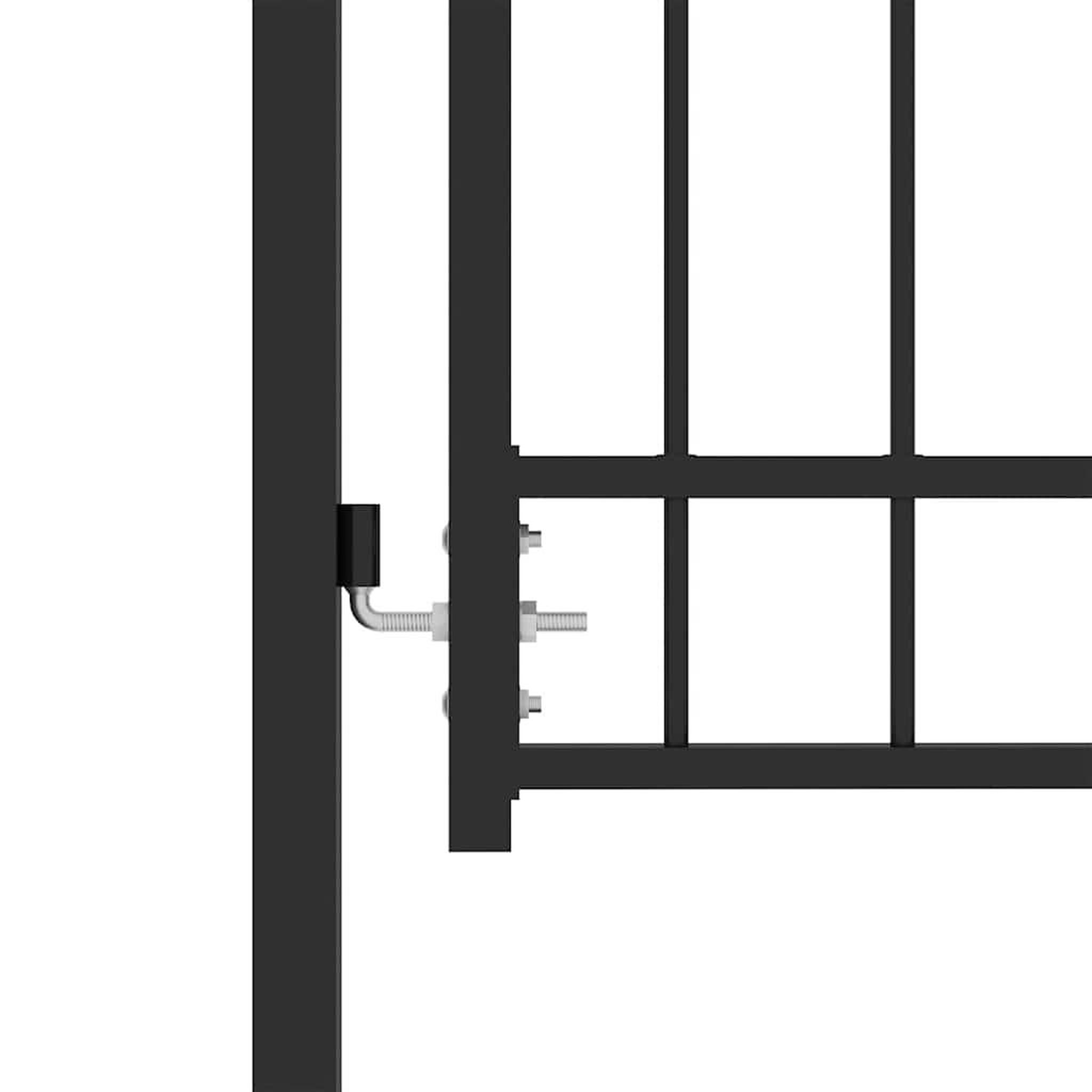 Voir la diapositive 3 : VIDAXL Portail de cloture emmen avec pointes en acier 104 x 109,5 cm noir