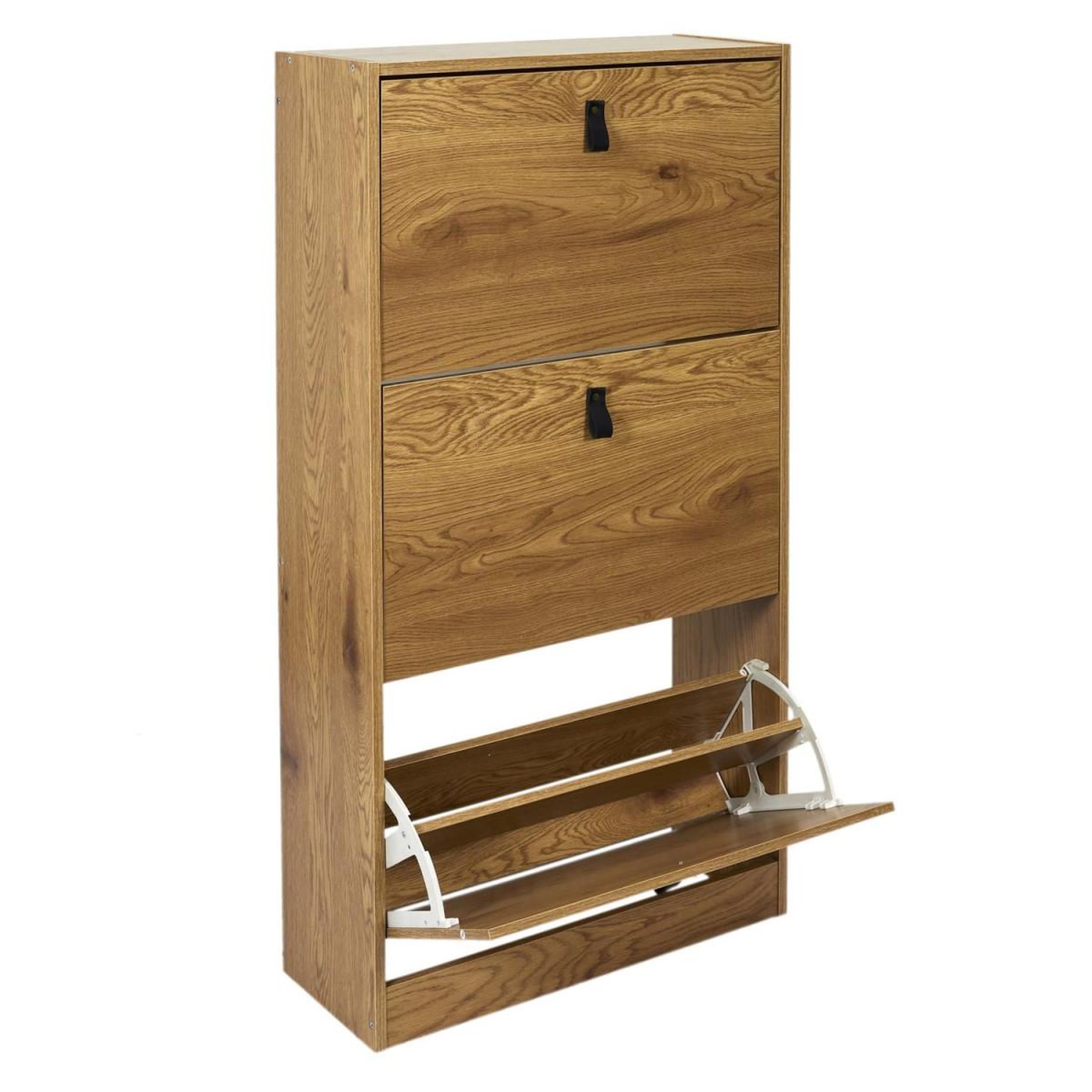 Voir la diapositive 5 : The Home Deco Factory Meuble à chaussures 3 portes  abbott  117cm naturel