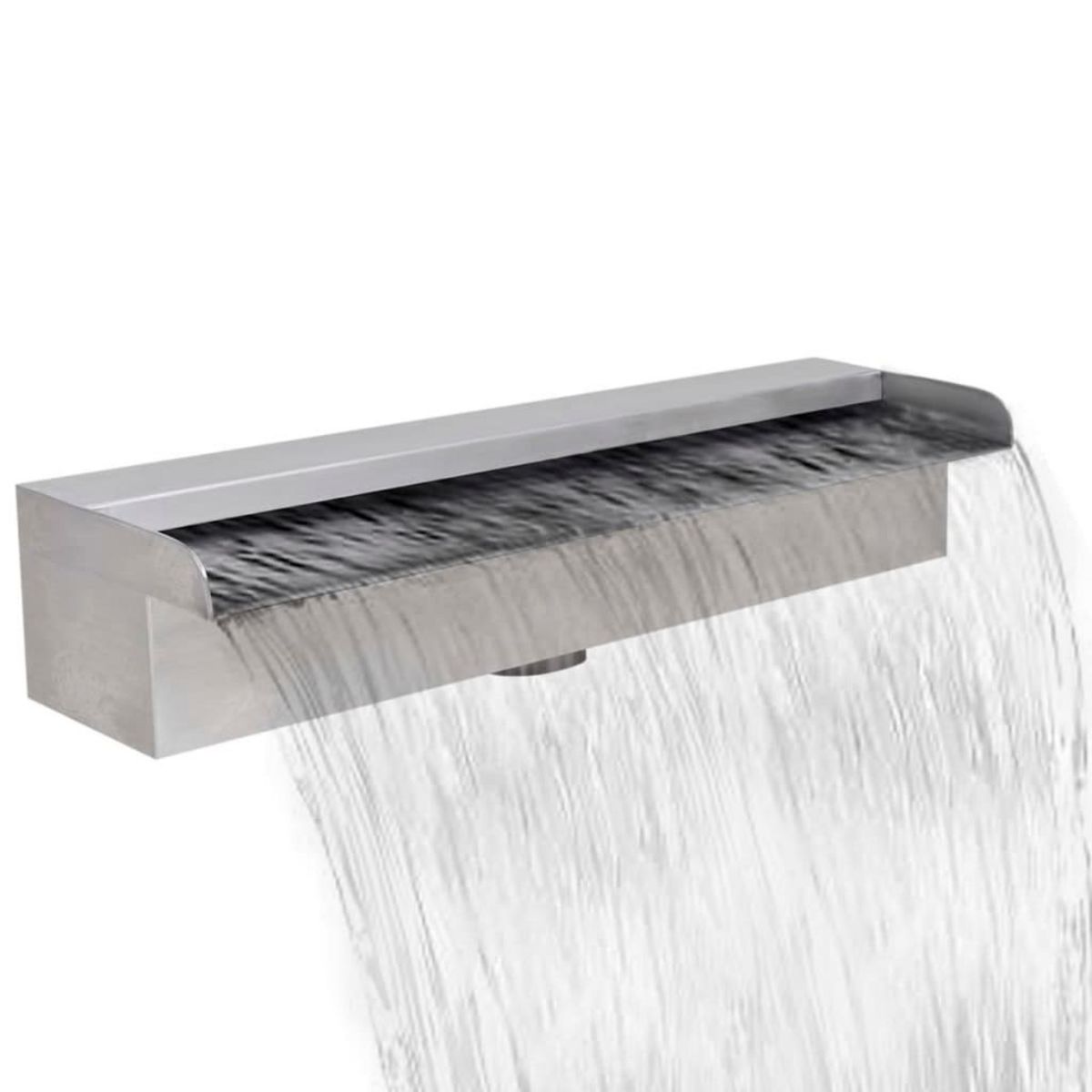 VIDAXL Lame d'eau rectangulaire 45 cm Acier inoxydable pour piscine