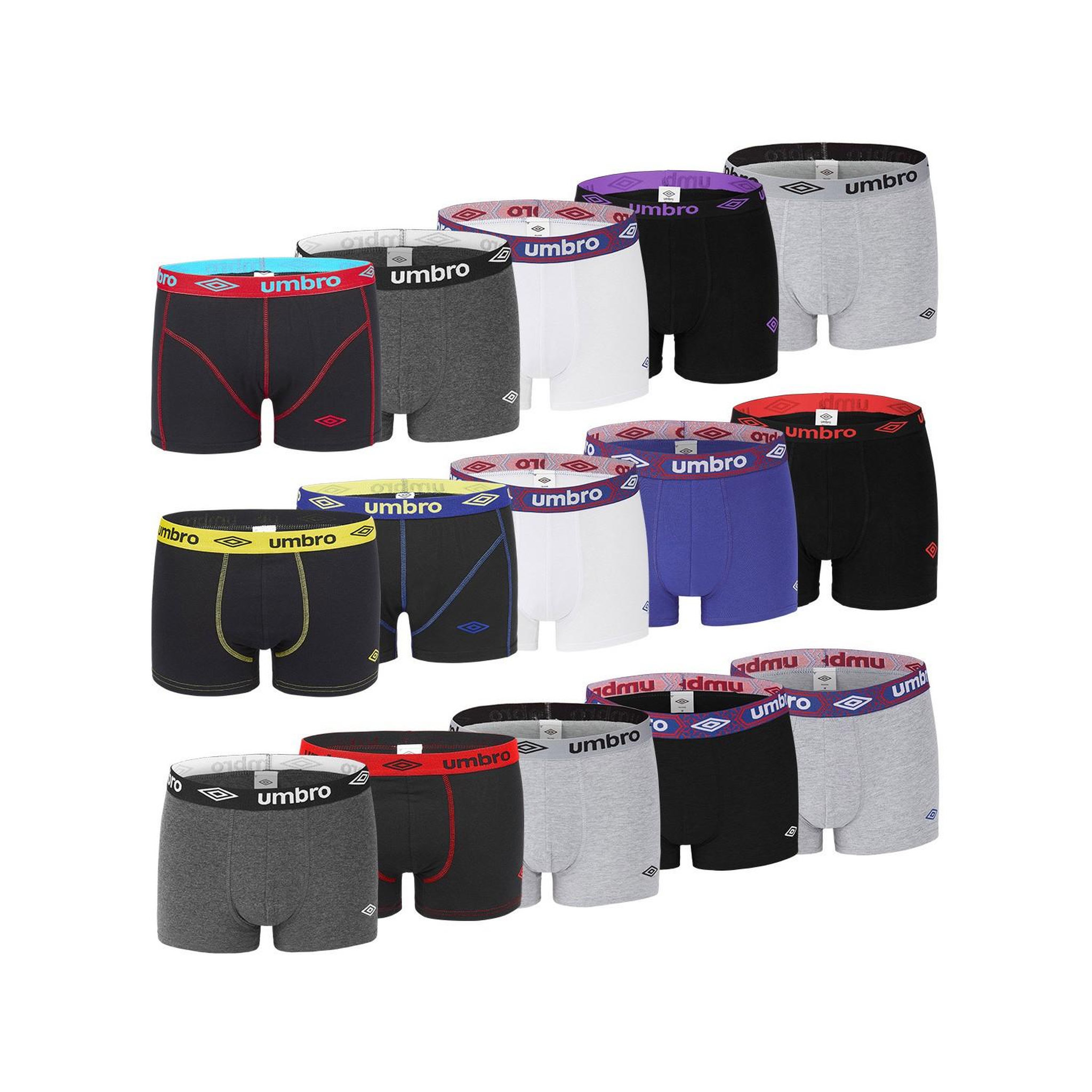 Voir la diapositive 3 : UMBRO Pack Surprise de 6 Boxers coton homme