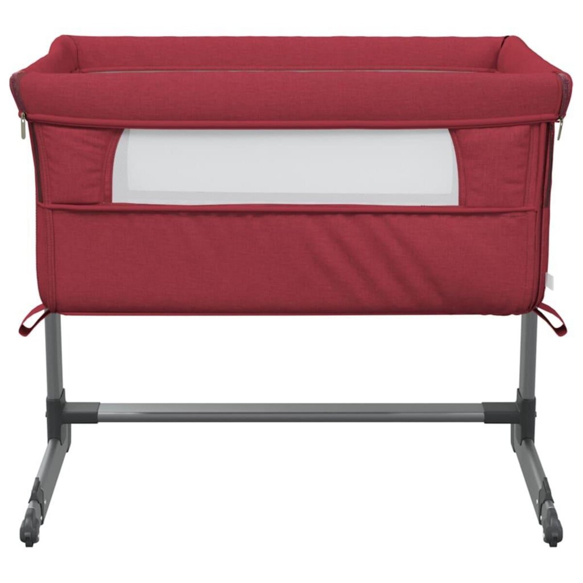 VIDAXL Lit pour bebe avec matelas Rouge Tissu de lin