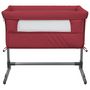 Voir la diapositive 3 : VIDAXL Lit pour bebe avec matelas Rouge Tissu de lin