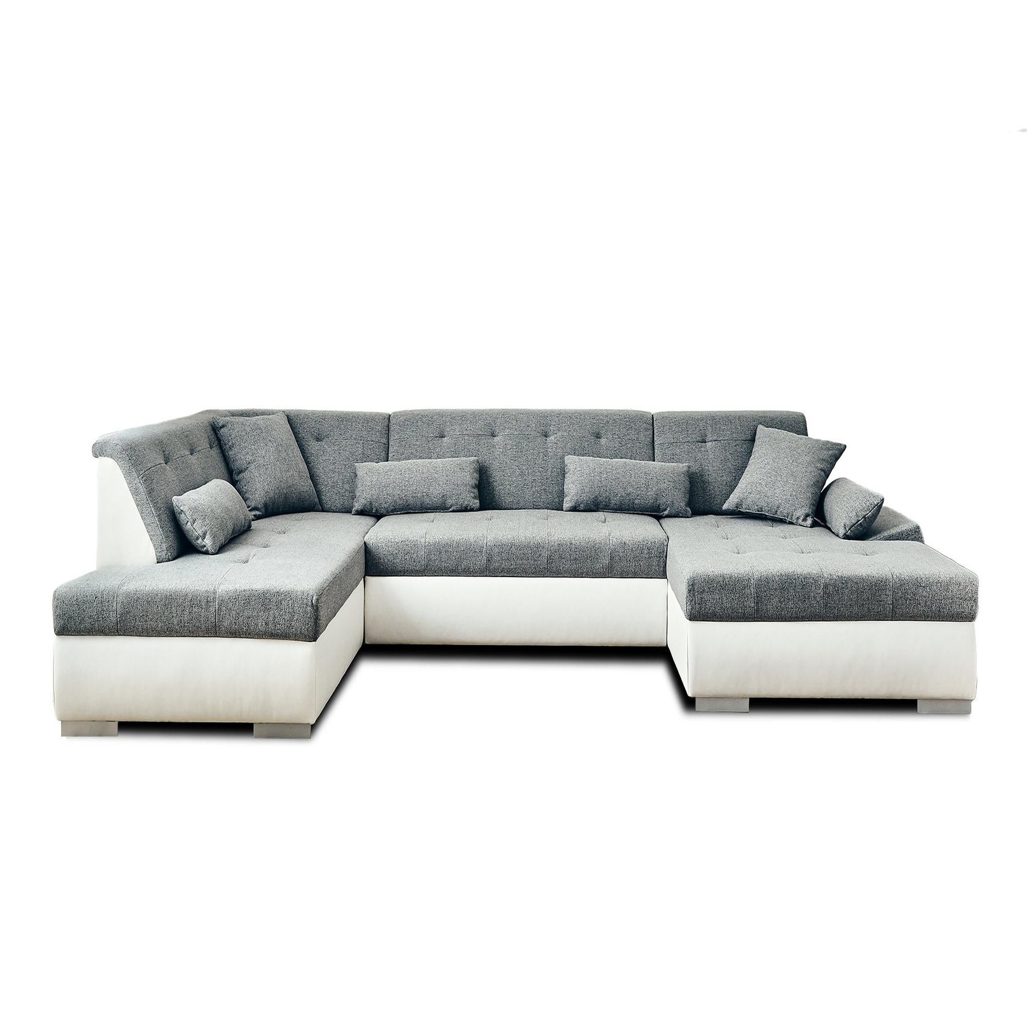 Voir la diapositive 6 : LISA DESIGN Vermont - canapé panoramique d'angle gauche - 7 places - convertible - en simili et tissu
