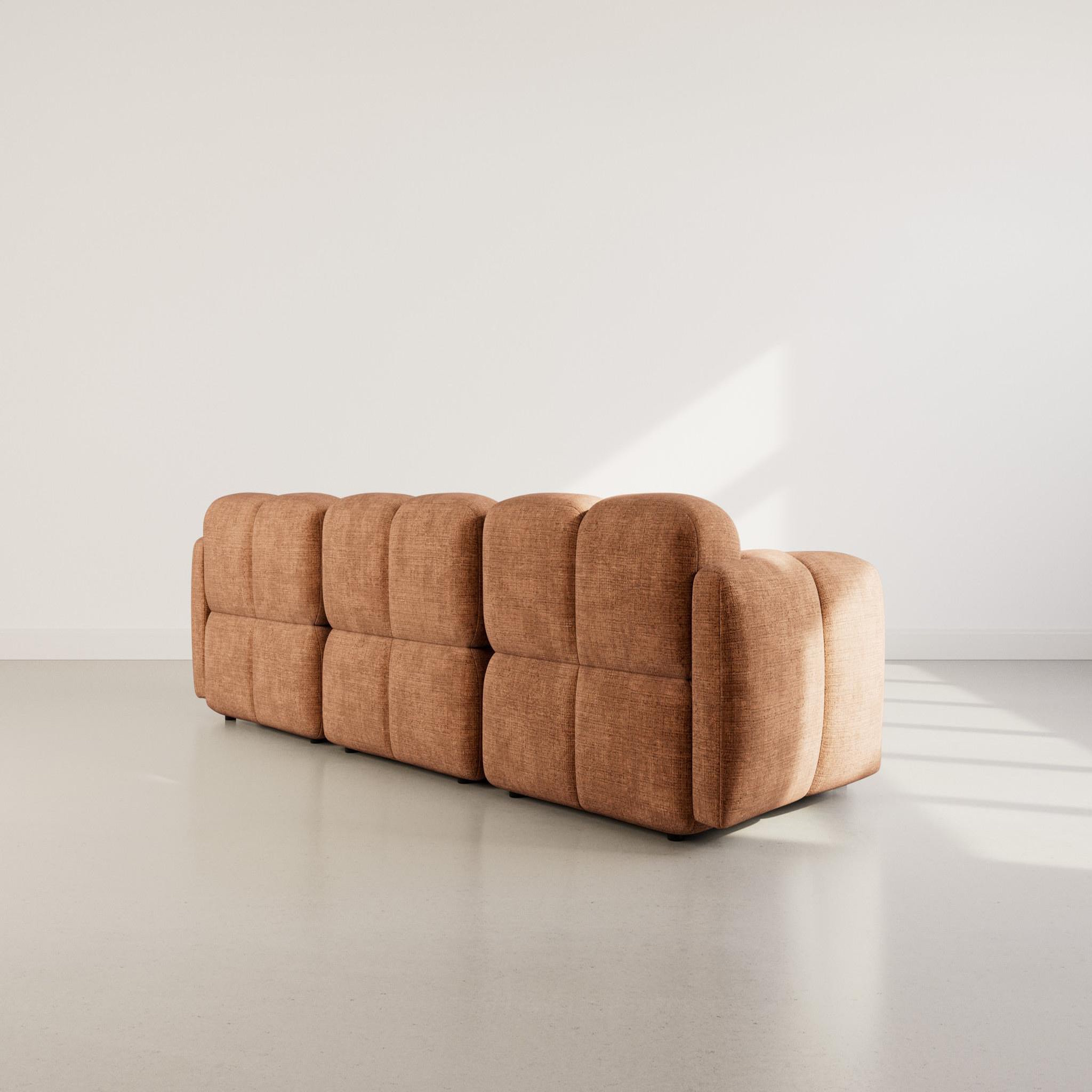 Voir la diapositive 5 : BEST MOBILIER Grace - canapé modulable 3 places en velours texturé