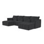 Voir la diapositive 4 : BEST MOBILIER Petra - canapé panoramique en u - 7 places - convertible - avec coffre - en velours