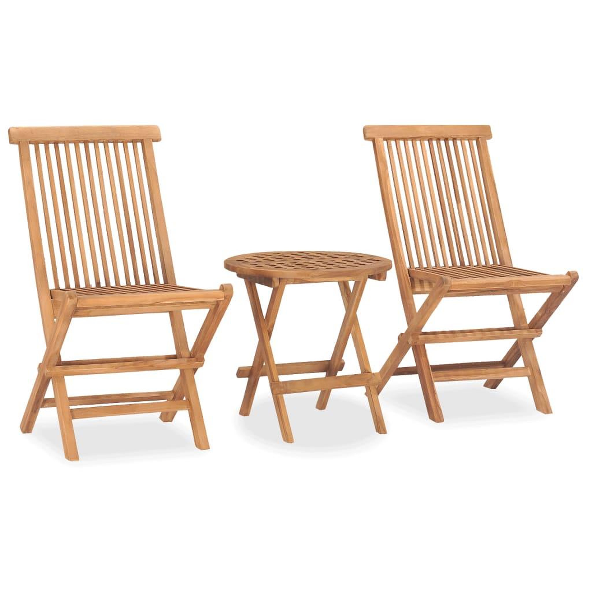 Voir la diapositive 3 : VIDAXL Ensemble a manger d'exterieur pliable avec coussin 3 pcs Teck