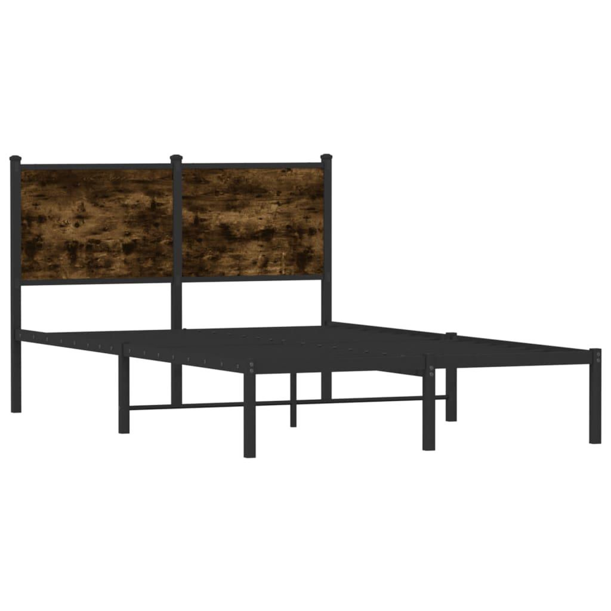 Voir la diapositive 3 : VIDAXL Cadre de lit en metal sans matelas chene fume 120x190 cm