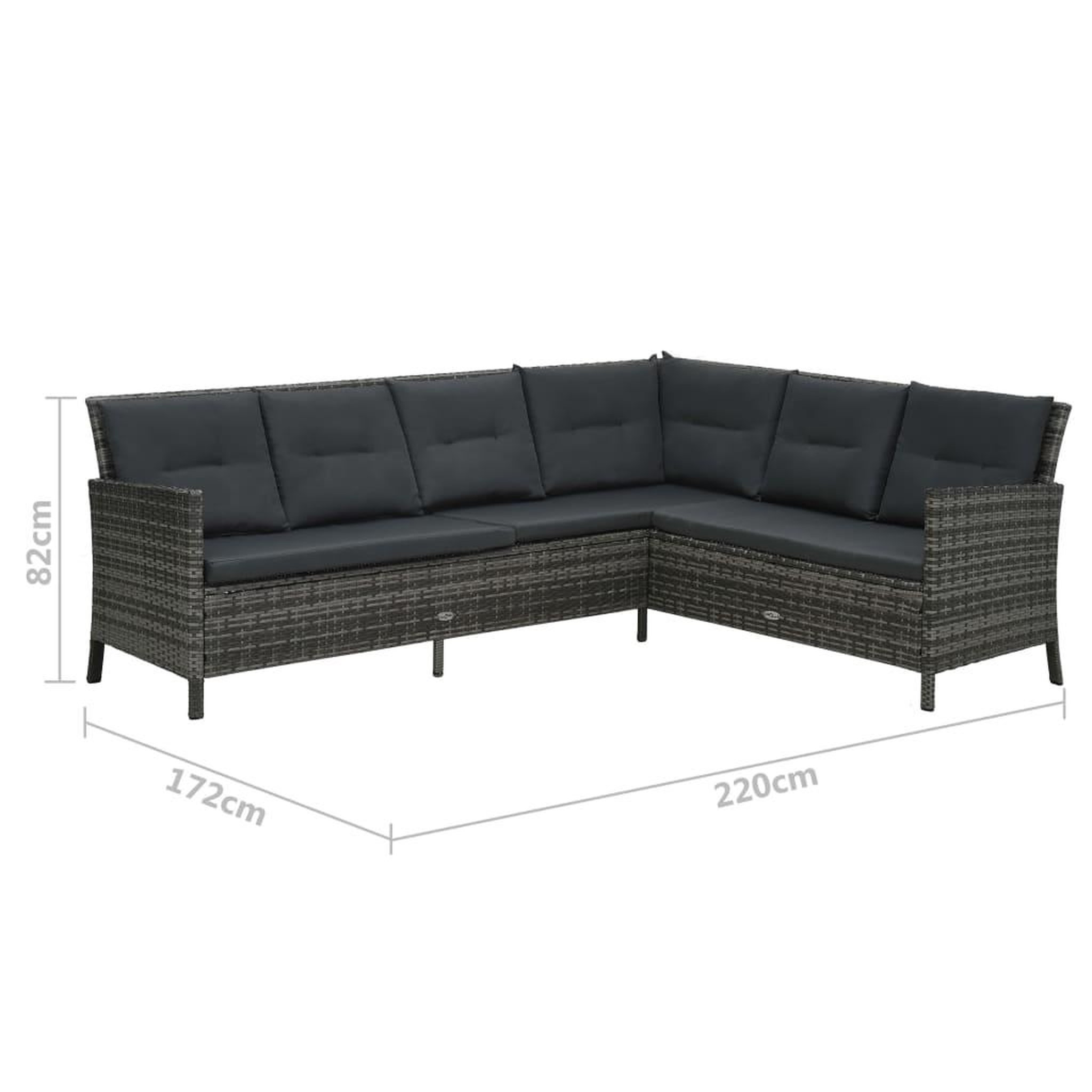 Voir la diapositive 6 : VIDAXL Salon de jardin 4 pcs avec coussins resine tressee gris