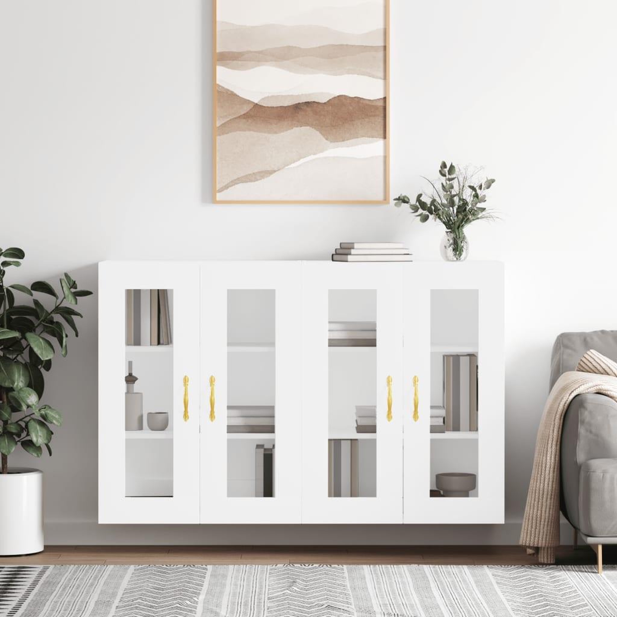 VIDAXL Armoires murales 2 pcs blanc bois d'ingenierie