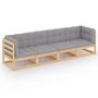 Voir la diapositive 2 : VIDAXL Canape 4 places de jardin avec coussins Bois de pin massif