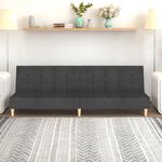 VIDAXL Canape-lit a 2 places gris fonce tissu