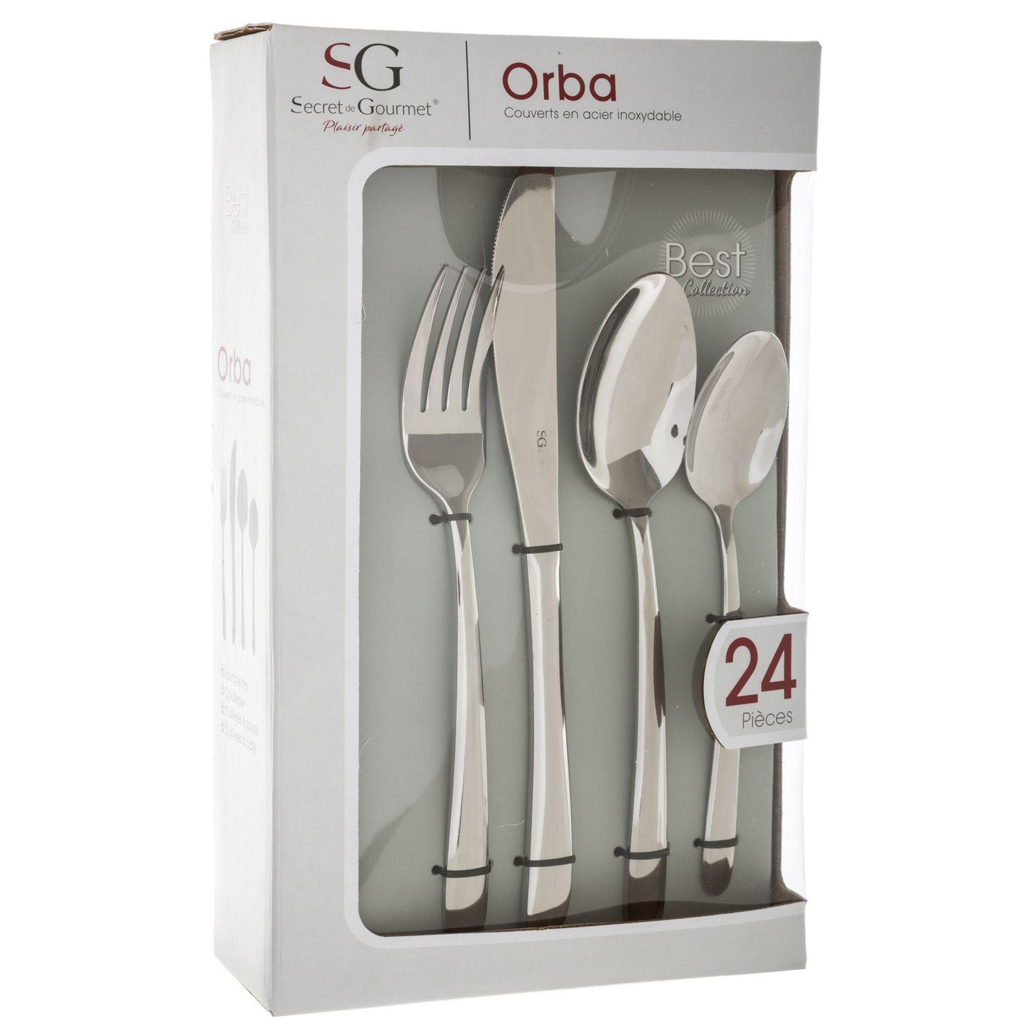 Voir la diapositive 3 : SECRET DE GOURMET Ménagère 24 pièces Orba - Inox